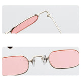 Retro Punk Clear Square Sunglasses Metal Frame Unisex Vintage Shades