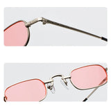 Retro Punk Clear Square Sunglasses Metal Frame Unisex Vintage Shades