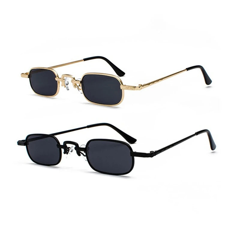 Retro Punk Clear Square Sunglasses Metal Frame Unisex Vintage Shades