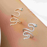 2 Pcs Snake Shaped Metal Rings, Men Ladies Retro Design, Opening Women