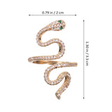 2 Pcs Snake Shaped Metal Rings, Men Ladies Retro Design, Opening Women