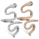 2 Pcs Snake Shaped Metal Rings, Men Ladies Retro Design, Opening Women
