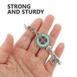 2 Pcs St. Benedict Keychain Metal Backpack Charm Memorial