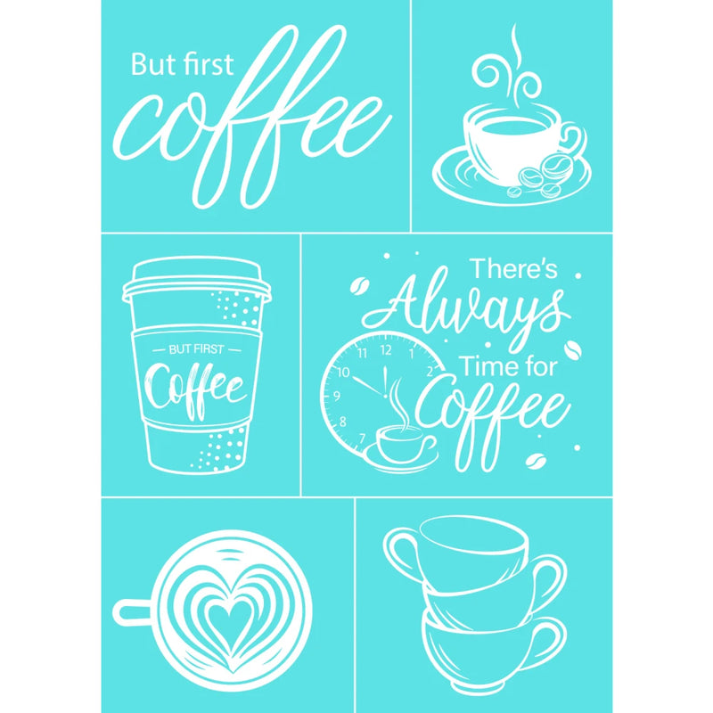 2 Pcs Self-Adhesive Silk Screen Stencil Cup Pattern Transfer