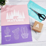 2 Pcs Heart Pattern Mesh Stencil Self-Adhesive Silk Screen Transfer Stencils