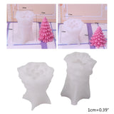 2 Pcs 3D Christmas Tree Candle Resin Mold DIY Crafts Jewelry Home Decoration