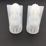 Bunny Shape Silicone Mold for Wax, Plaster, Soap, Candle, Pudding - 2 Pcs/Set