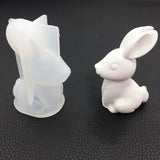 Bunny Shape Silicone Mold for Wax, Plaster, Soap, Candle, Pudding - 2 Pcs/Set