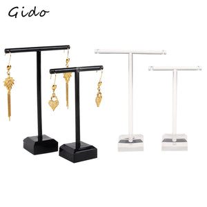 2 Pcs Earrings Shelf Jewelry Display T Shape Stand Show Charms Showcase