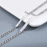 Engraved Name Bracelets Set Stainless Steel Cuban Chain Couple Jewelry