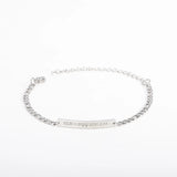 Engraved Name Bracelets Set Stainless Steel Cuban Chain Couple Jewelry