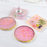 Set of 2 Coaster Crystal Epoxy Resin Molds DIY Crafts