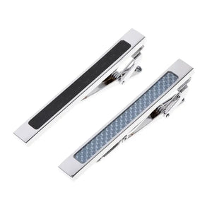 2 Pcs/Set Carbon Fiber Tie Clip Classic Businessman Necktie Fit