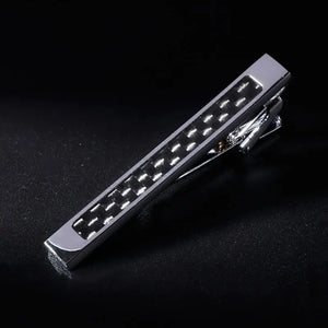 2 Pcs/Set Carbon Fiber Tie Clip Classic Businessman Necktie Fit