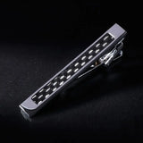 2 Pcs/Set Carbon Fiber Tie Clip Classic Businessman Necktie Fit