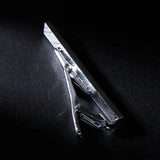 2 Pcs/Set Carbon Fiber Tie Clip Classic Businessman Necktie Fit