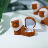 2 Pcs/Set Velvet Lion Gift Boxes for Jewellry Wrap