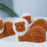 2 Pcs/Set Velvet Lion Gift Boxes for Jewellry Wrap