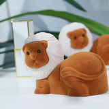 2 Pcs/Set Velvet Lion Gift Boxes for Jewellry Wrap