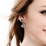 2 Pcs Crystal Pendant Stainless Steel Ear Tunnel Ear Plugs 4-16mm