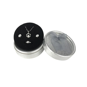 2 Pcs Silver Ribbon Cardboard Jewelry Organiser Case