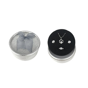 2 Pcs Silver Ribbon Cardboard Jewelry Organiser Case