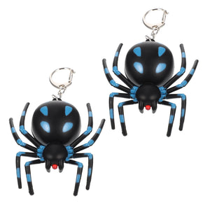 2 Pcs Spider Keychain Halloween Chains Pendant Decor