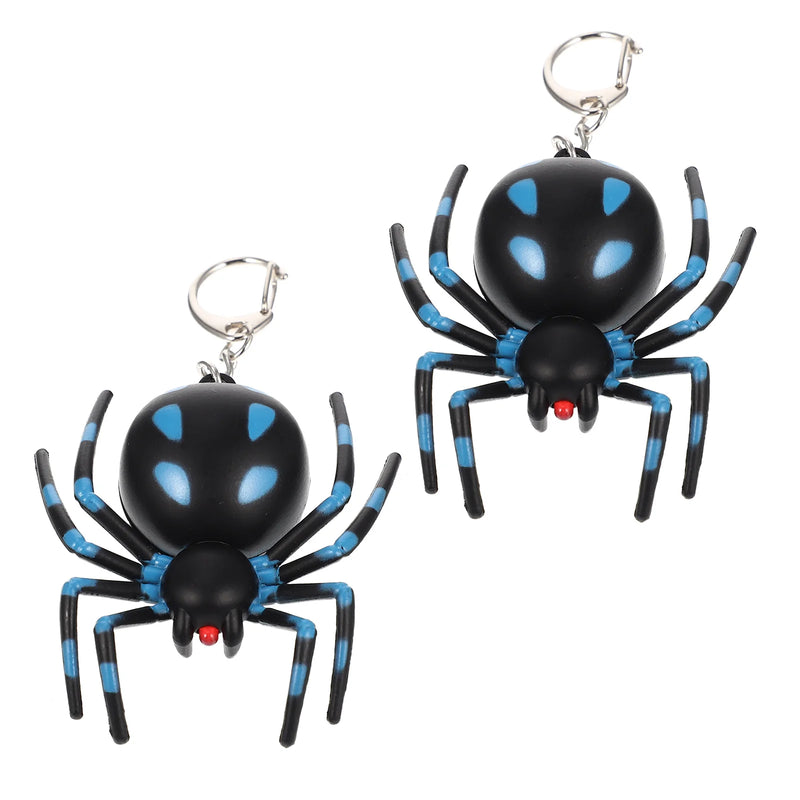 2 Pcs Spider Keychain Halloween Chains Pendant Decor
