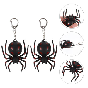 2 Pcs Spider Keychain Halloween Chains Pendant Decor
