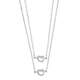 2 Pcs Stainless Steel Charm Knot Heart Pendants Necklaces for Sister