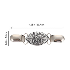 2 Pcs Women's Sweater Clip Neckline Buckle Jackets Brooches Pin