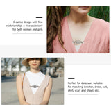 2 Pcs Women's Sweater Clip Neckline Buckle Jackets Brooches Pin