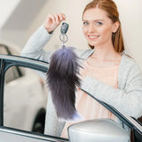 2 Pcs Women Fox Fur Keychain Purse Charm Chains Car Keys Backpack Ornament