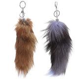 2 Pcs Women Fox Fur Keychain Purse Charm Chains Car Keys Backpack Ornament