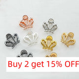 2 Pcs Crown Hair Claws for Women Silver Plating Hairpin Wedding