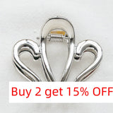 2 Pcs Crown Hair Claws for Women Silver Plating Hairpin Wedding