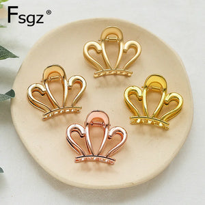 2 Pcs Crown Hair Claws for Women Silver Plating Hairpin Wedding