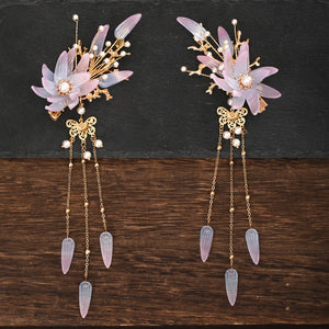 2 Pcs Wedding Hairgrips Tassel Pearls Hair Clips Bridal Hair Jewelry