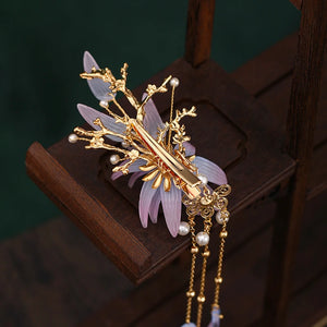 2 Pcs Wedding Hairgrips Tassel Pearls Hair Clips Bridal Hair Jewelry