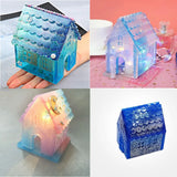 2 Pcs Christmas House Silicone Molds Castle Christmas Tree Resin Mold