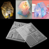 2 Pcs Christmas House Silicone Molds Castle Christmas Tree Resin Mold