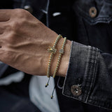 Crown Charm Men Bracelet Pave CZ Bead Bracelet For Men