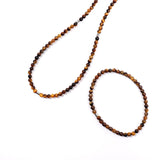 2 Pcs/set Matte Bead Bracelet Necklace For Men