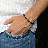 2 Pcs/set Matte Bead Bracelet Necklace For Men