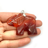 2 Pcs Agate Elephant-shaped Red Pendant DIY Earrings Necklace Charm