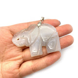 2 Pcs Agate Elephant-shaped Red Pendant DIY Earrings Necklace Charm