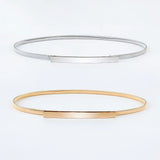 2 Piece Silver Waist Chain Elastic Belt for Women