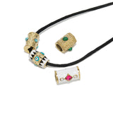 2 Piece Cylinder Enamel Beads for DIY Charms Necklace Jewelry