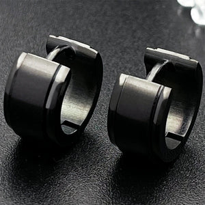 Villain Huggie Earrings Stainless Steel Smooth Round Beer Wreath Jewelry