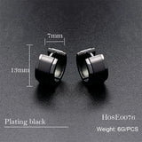 Villain Huggie Earrings Stainless Steel Smooth Round Beer Wreath Jewelry